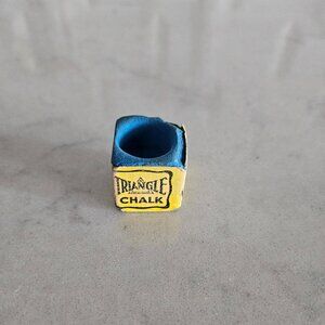 VINTAGE TRIANGLE CHALK BLUE POOL CUE CHALK CUBE